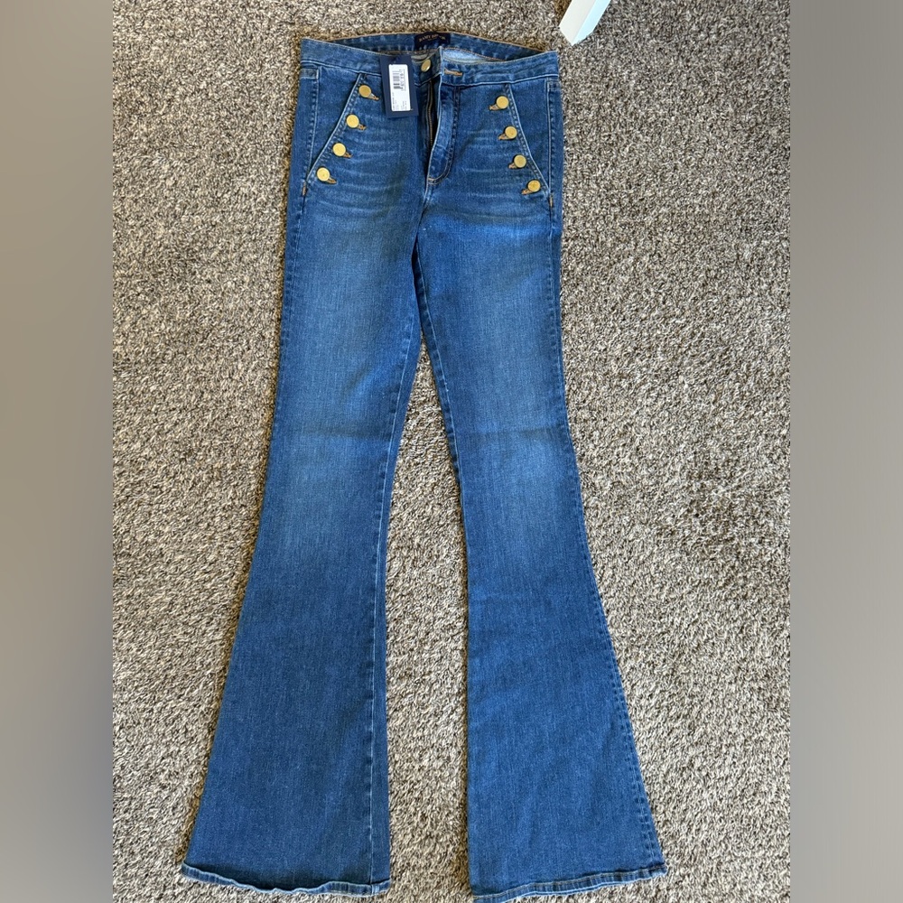 Ramy Brook flare jeans with gold buttons